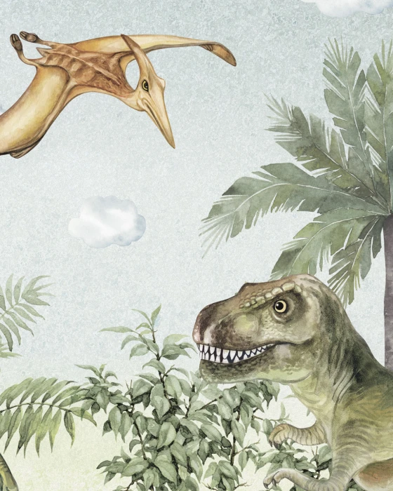 Prehistoryczna kraina – tapeta z dinozaurami