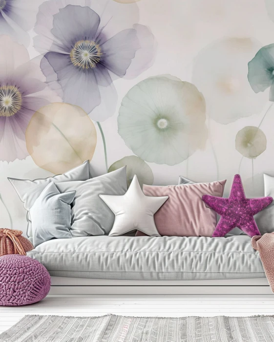 Pastelowe kwiaty – tapeta botaniczna