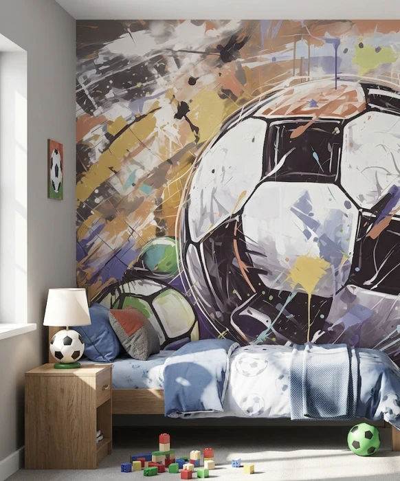 Tapeta kolorowa z piłką nożną BALL&ROLL