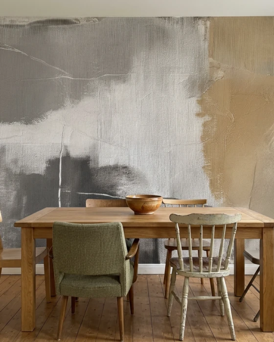 Textured beige wallpaper with a hand-painted effect