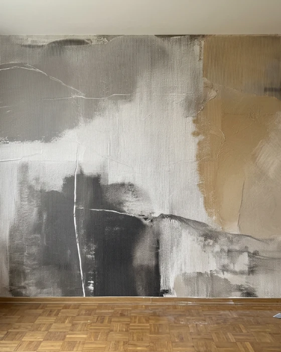 Custom-size abstract wallpaper for a modern living room