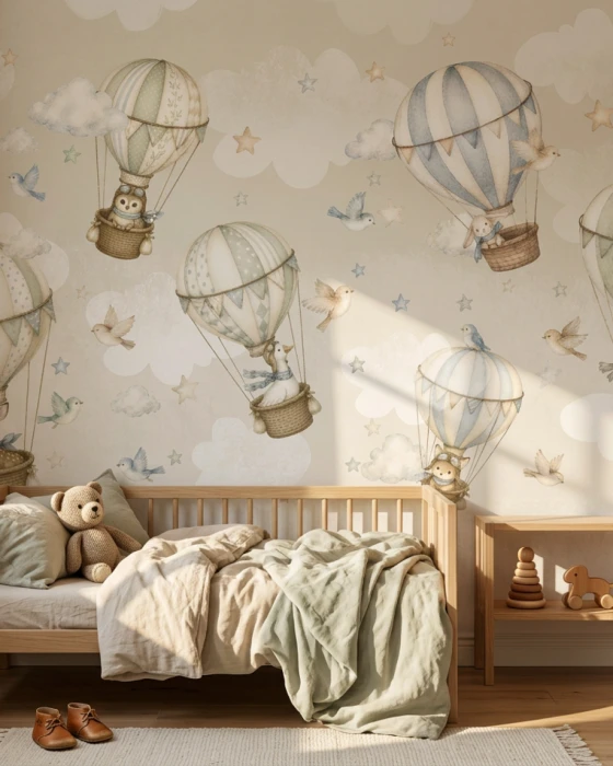 Tapeta balony ze zwierzętami LITTLE SKY ADVENTURE