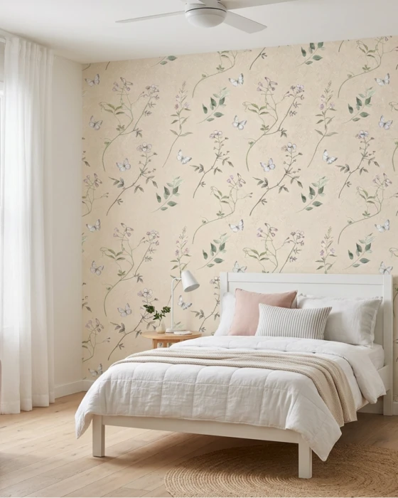 Pastelowa tapeta botaniczna MAYFAIR w pokoju dziecka