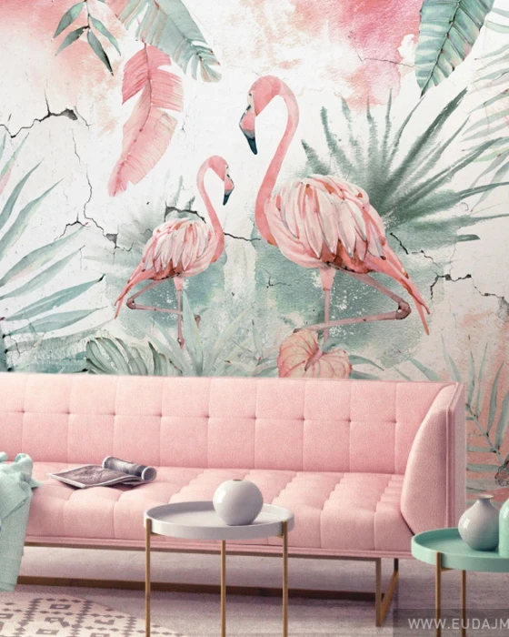 Tapeta outletowa FLAMINGOS – 250 × 276 cm