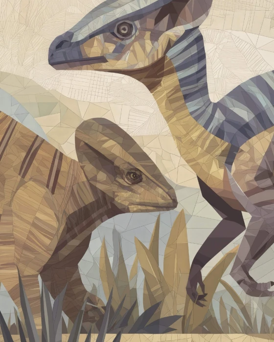 Tapeta z geometrycznymi dinozaurami w pokoju dziecka