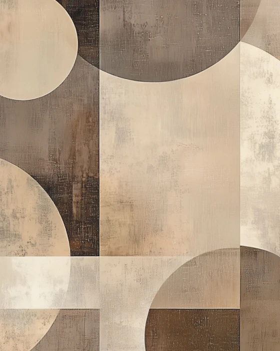 Tapeta geometryczna – abstrakcyjny mural ścienny w beżowych i brązowych kolorach