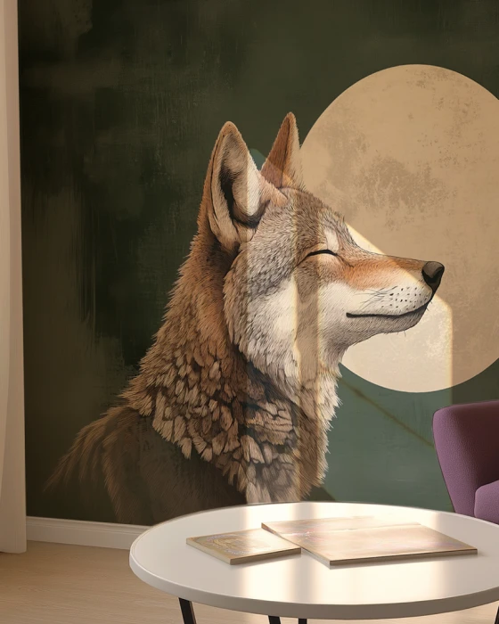 Tapeta z wilkiem MOONLIT WOLF
