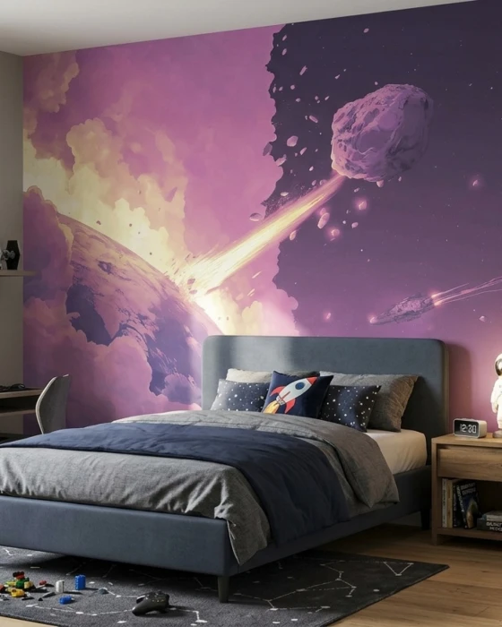 Tapeta kosmiczna z asteroidą ASTEROID