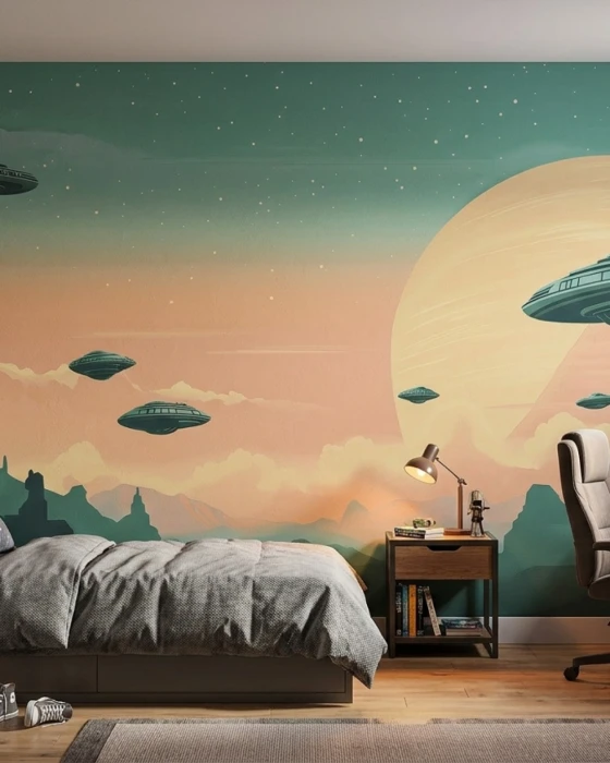 Tapeta kosmiczna z UFO ALIEN