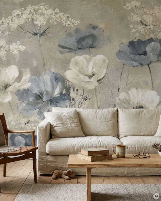 Blue Floral Wallpaper NOLA