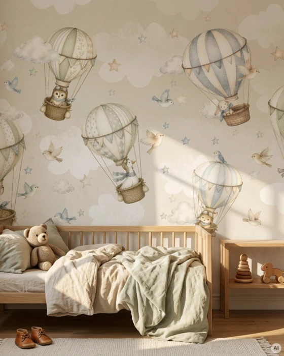 Tapeta balony ze zwierzętami LITTLE SKY ADVENTURE
